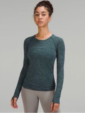 lululemon athletica Heathered Teal Long Sleeve Top